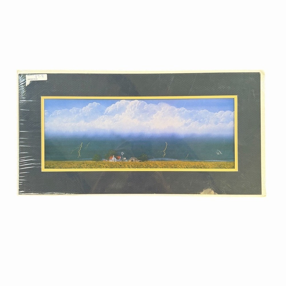 George Boutwell Storm Over Farm Panoramic Landscape Art Print Matted
